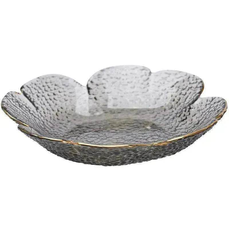 Traditional Japanese Style Hammer Pattern Petal Glass Bowl Set