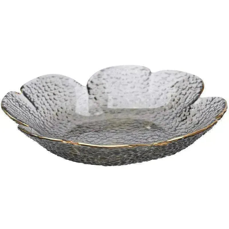 Traditional Japanese Style Hammer Pattern Petal Glass Bowl Set