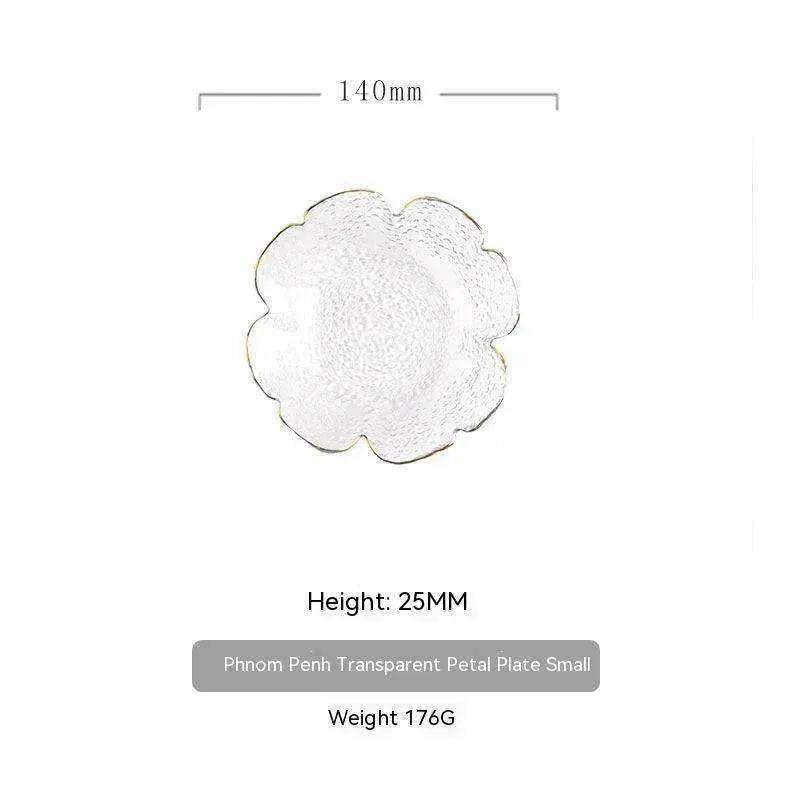 Traditional Japanese Style Hammer Pattern Petal Glass Bowl Set