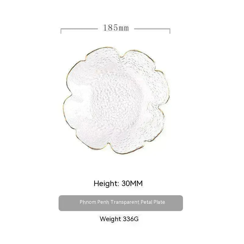 Traditional Japanese Style Hammer Pattern Petal Glass Bowl Set