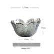 Traditional Japanese Style Hammer Pattern Petal Glass Bowl Set