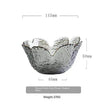 Traditional Japanese Style Hammer Pattern Petal Glass Bowl Set