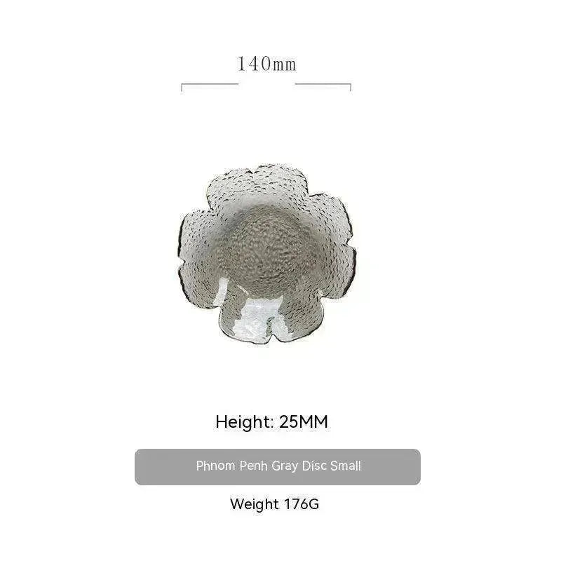 Traditional Japanese Style Hammer Pattern Petal Glass Bowl Set