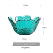 Traditional Japanese Style Hammer Pattern Petal Glass Bowl Set