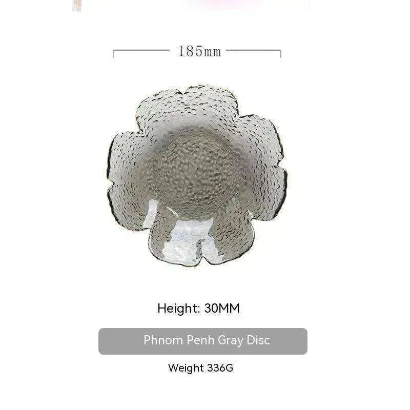 Traditional Japanese Style Hammer Pattern Petal Glass Bowl Set