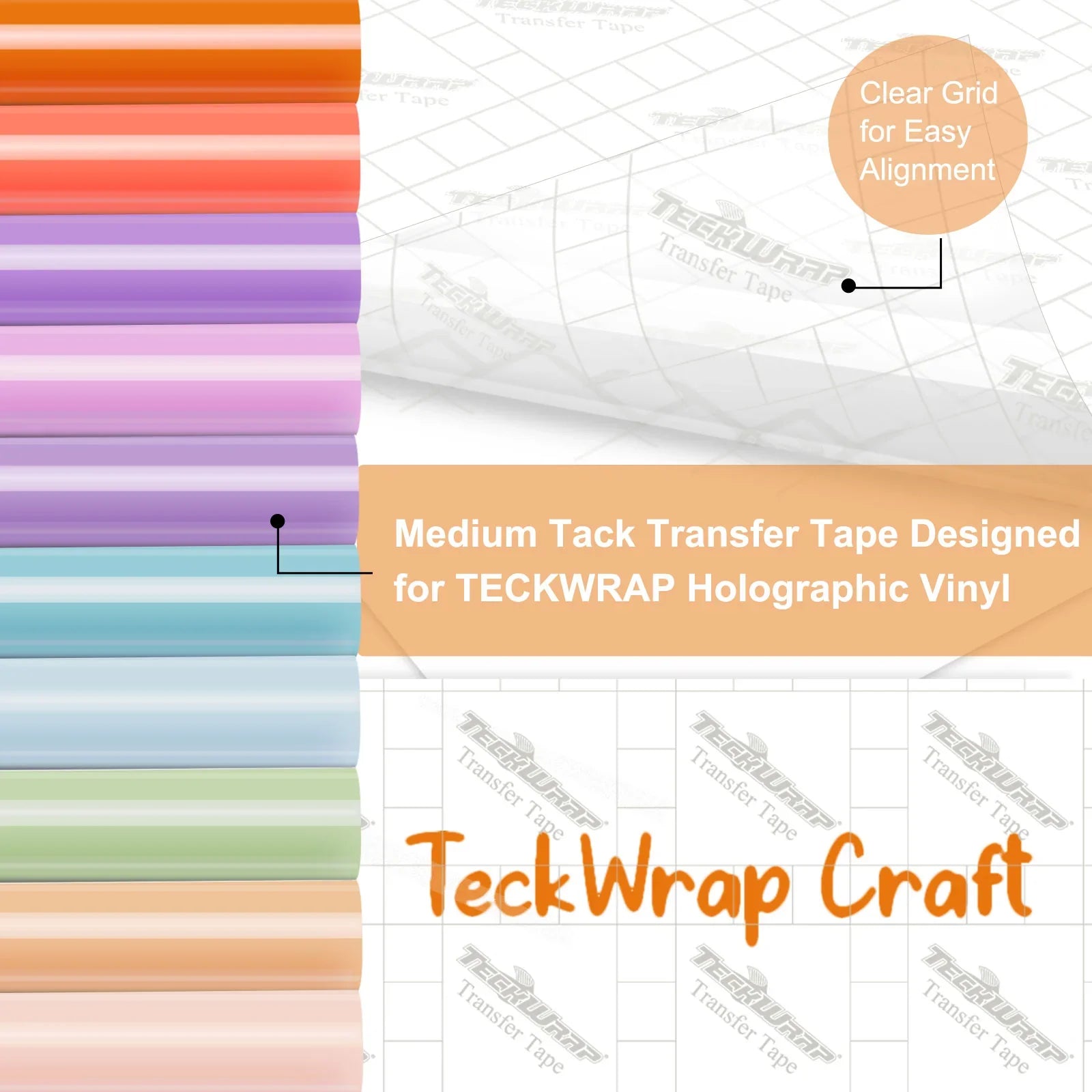 TeckWrap Red Transfer Tape  | Medium Tack