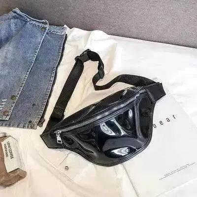 Transparent PVC Zipper Female Ladie Girls Waist Banana Bags Waistband Woman