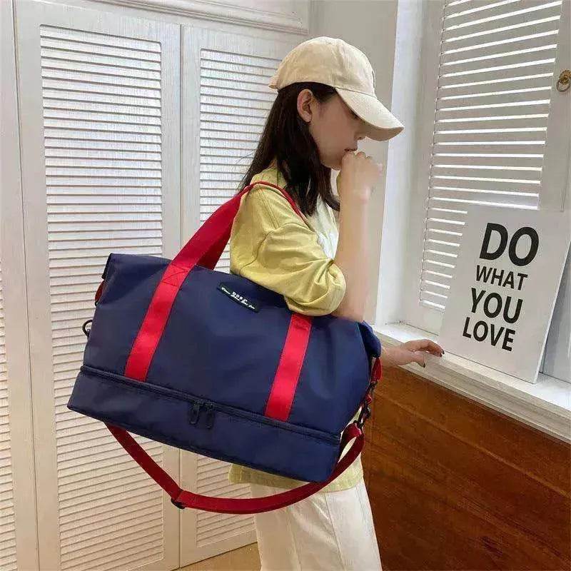 Travel Duffle Bag With Shoes Compartment Gym Waterfproof Handbag