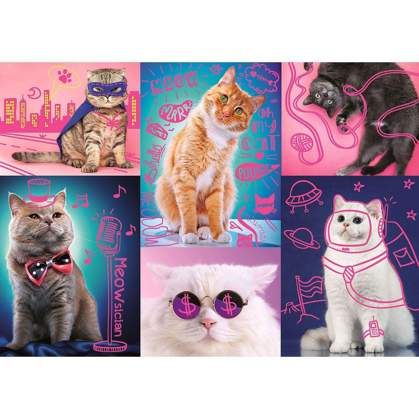 Trefl - Neon - Super Cats (1000-Piece Puzzle)
