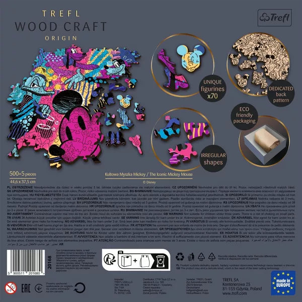 Trefl - Puzzle - Disney Mickey Mouse - Woodcraft - 500Pc