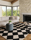 Trestres Checkered Black & Ivory Rug