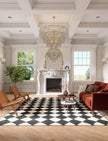 Trestres Checkered Black & Ivory Rug