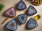 Handmade Ceramic Triangle Appetizer Plate – 7” Serving Dish | Moroccan & Floral Patterns