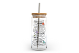 Tropes Glass Can with Bamboo Lid | Bookish Glass Can