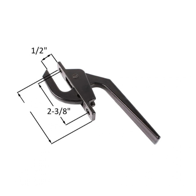 Truth Hardware Black Casement Window Locking Handle – 2-3/8