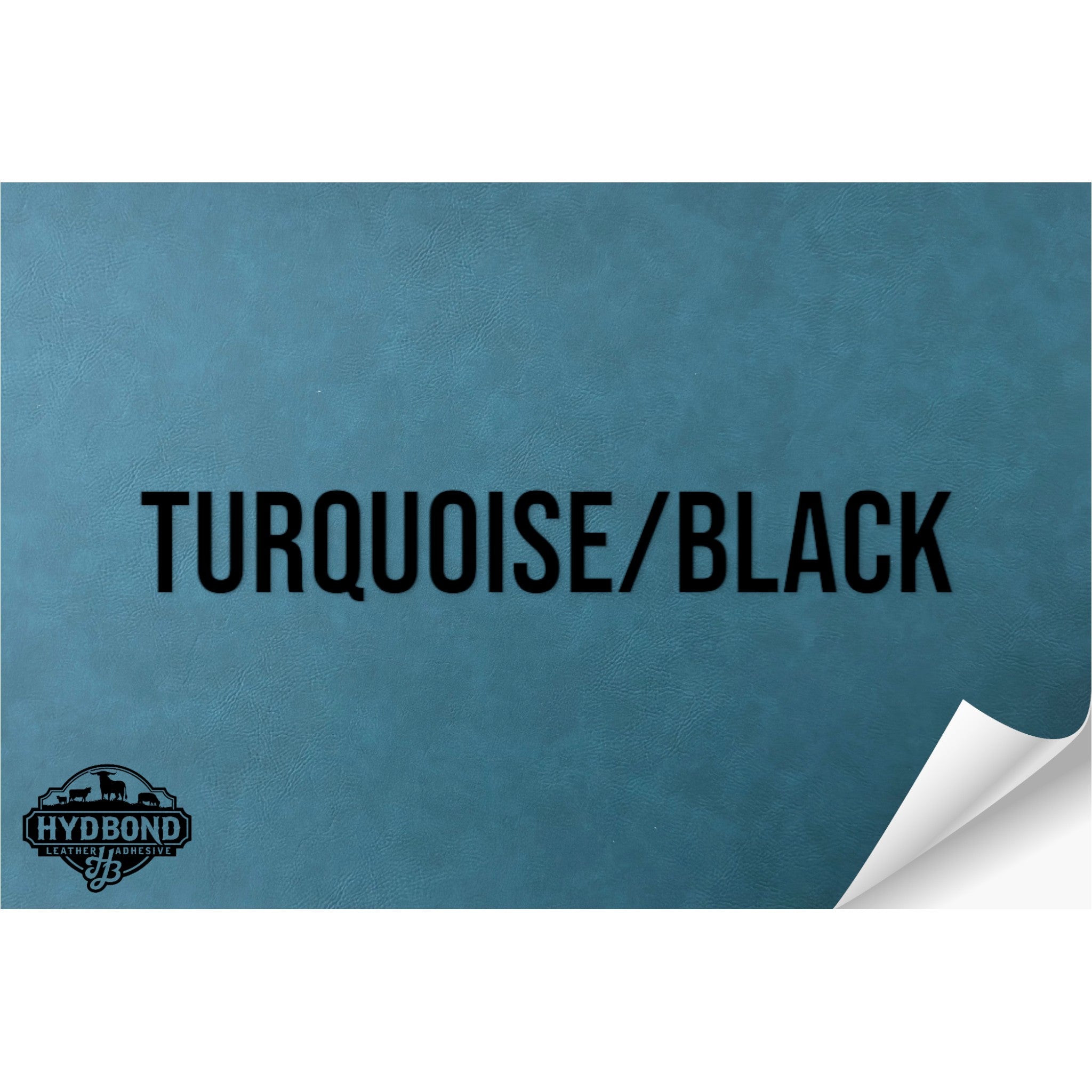 NO ADHESIVE TURQUOISE/BLACK HYDBOND LEATHERETTE SHEET (12