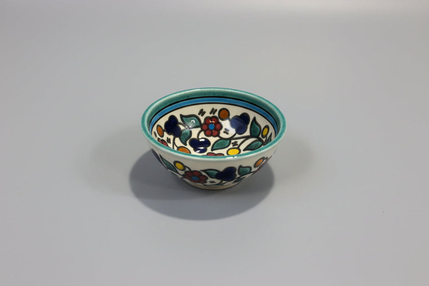 Handcrafted Ceramic Sauce & Dip Bowls – 3.5 Inch | Kuffiyeh, Blue & Yellow, Orange Designs
