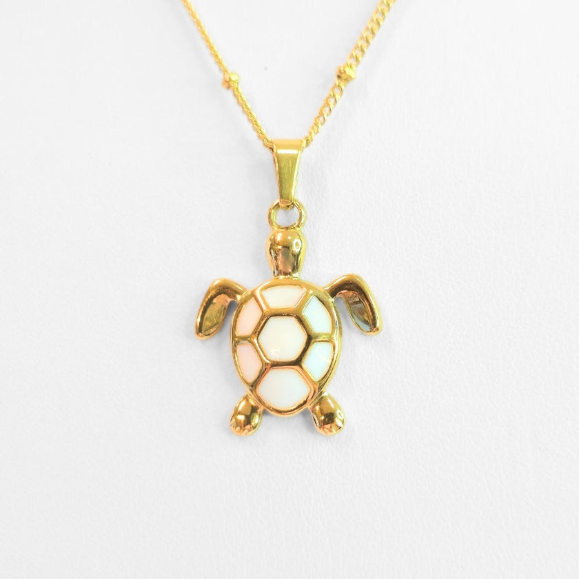 Golden Bohemian White Turtle | Necklace