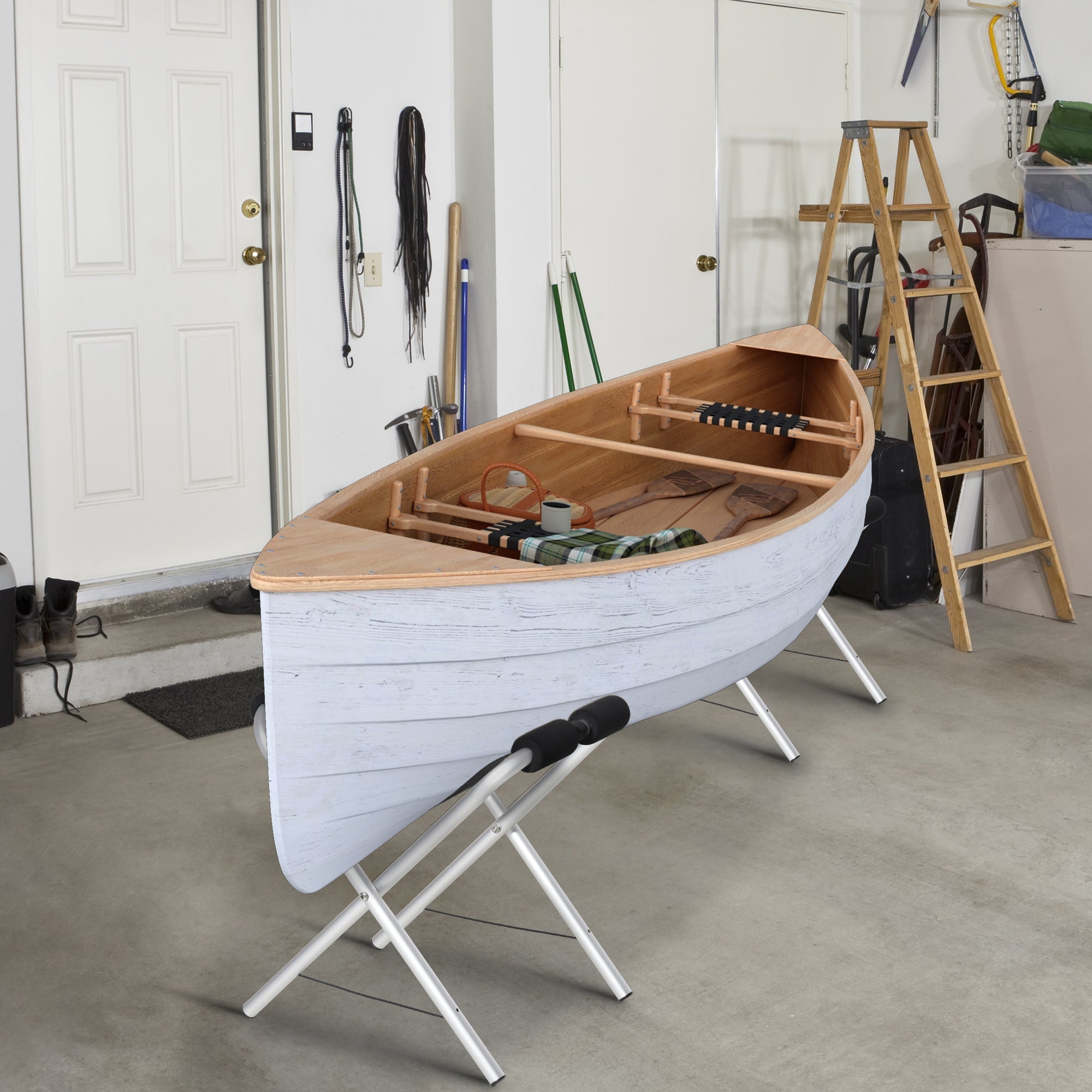 Soozier 2 Pieces Kayak Stand Freestanding Paddle Board Ground Storage Rack Premium Accessories for Boat  Float Mat  Canoe