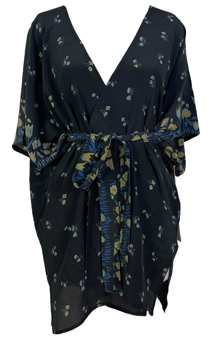 PRC6922 Avatar Pure Silk Kimono-Sleeved Jacket with Belt