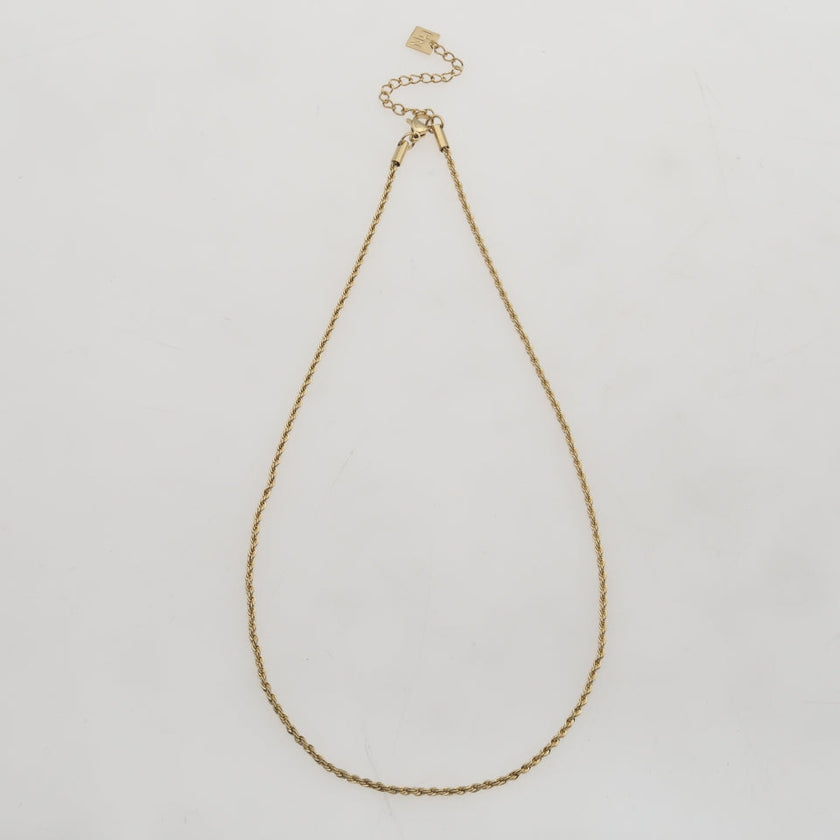 ULYANA: Rope Chain Gold Necklace - 28 Inches