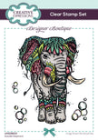 Creative Expressions Designer Boutique Doodle Elephant 6 in x 4 in Clear Stamp Set