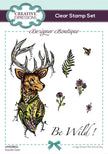 Creative Expressions Designer Boutique Doodle Deer 6 in x 4 in Clear Stamp Set
