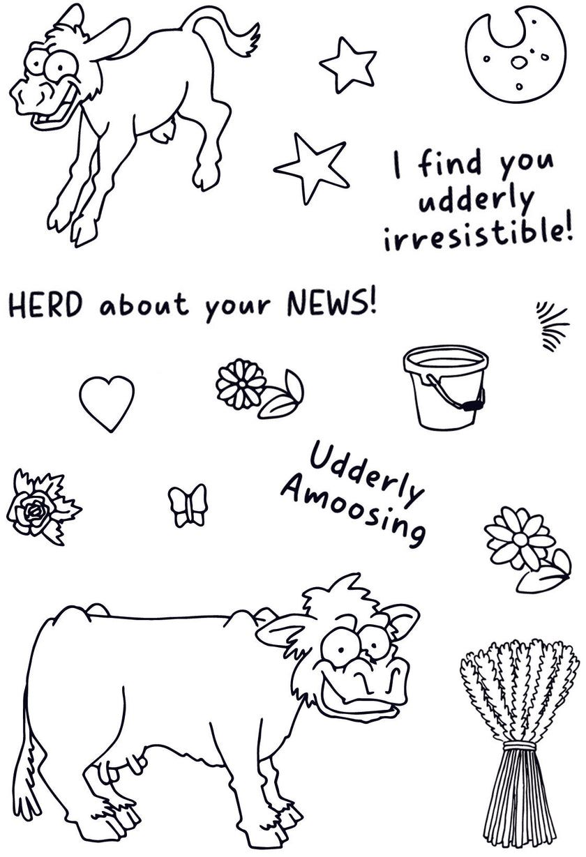 Creative Expressions Udderly IrresistIble 6 in x 4 in Clear Stamp Set