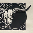 'Cattle Skull' lino print