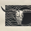 'Cattle Skull' lino print