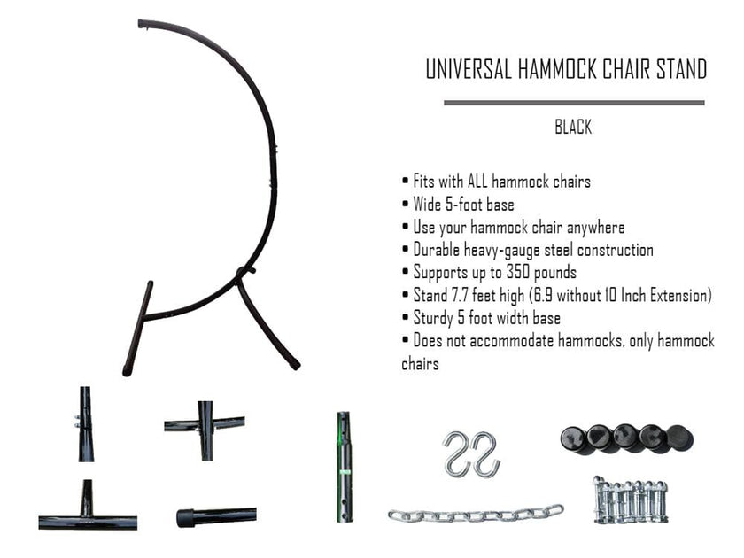 Chaise hamac brésilienne avec support universel.