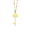 Collier UNLOK en or perlé avec pendentif clé orné de zircons.