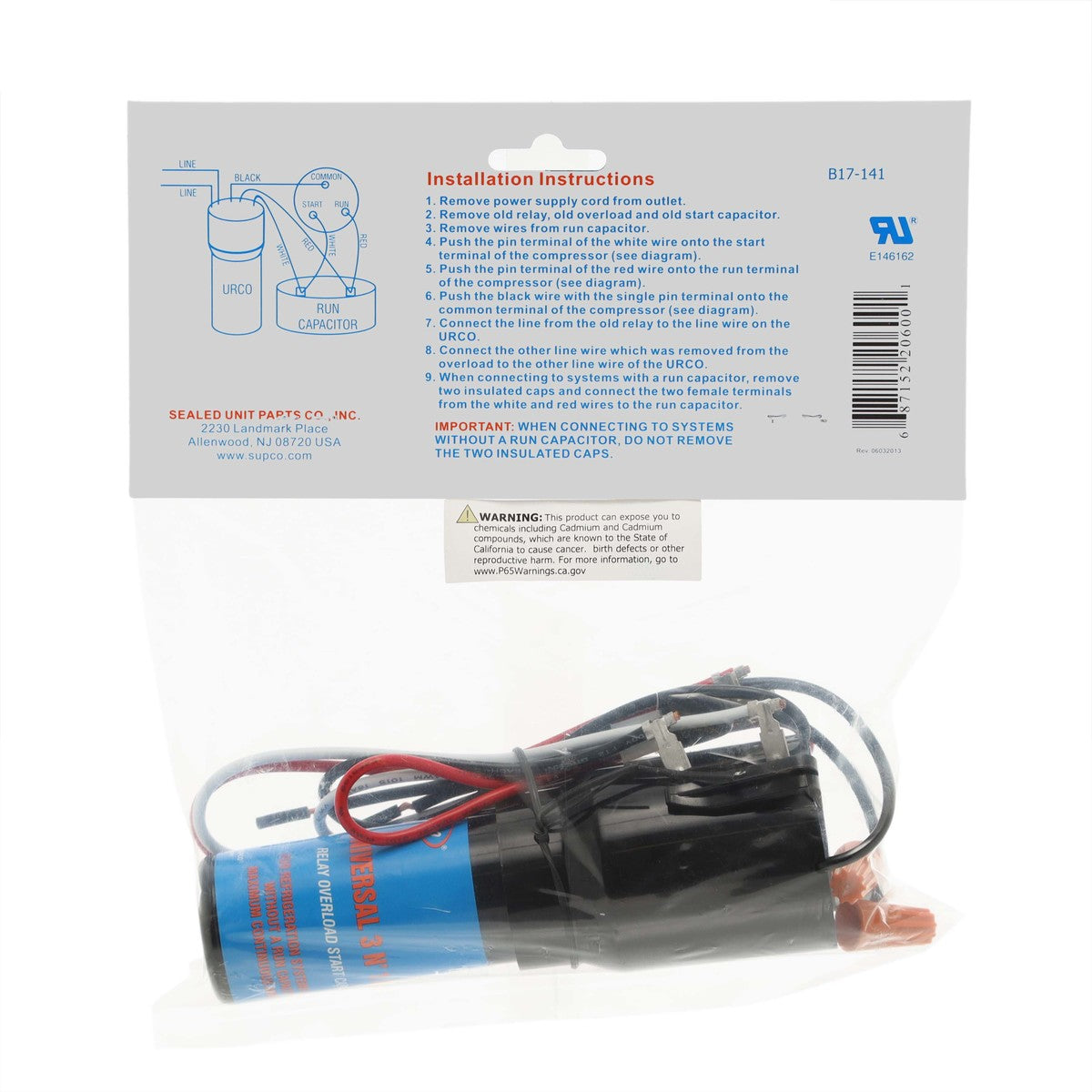 URCO410 Universal Fridge Relay Capacitor Overload