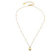 URIKA Beaded Chain Necklace with  Zirconia Pavé Triangle Pendant in Gold