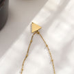 URIKA Beaded Chain Necklace with  Zirconia Pavé Triangle Pendant in Gold