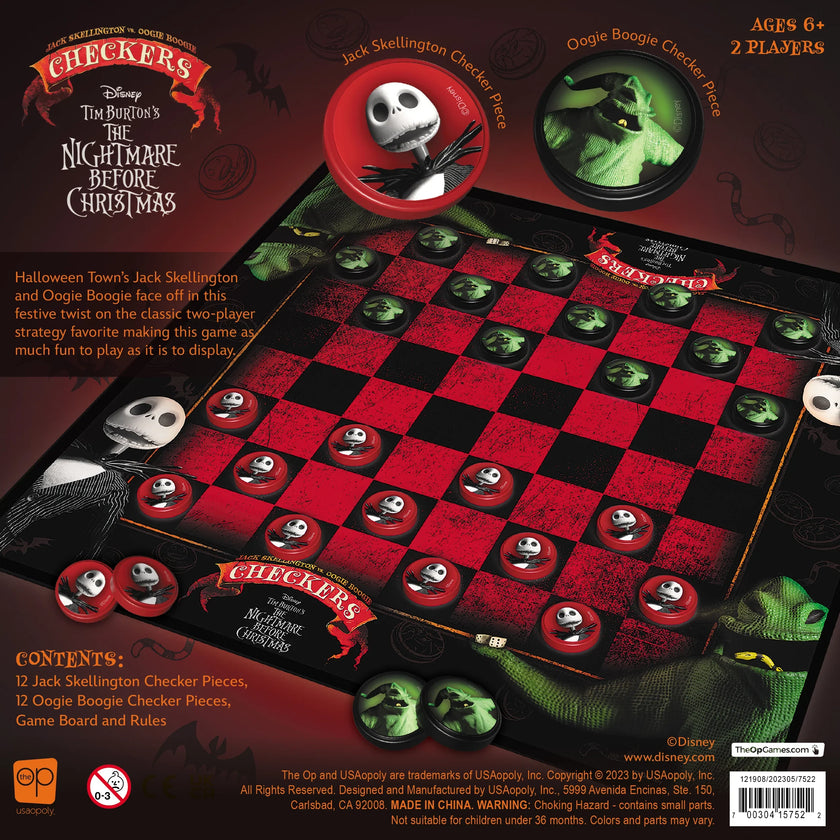 USAopoly - Checkers & Tic Tac Toe - Disney - Nightmare Before Christmas