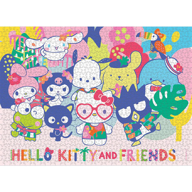 USAopoly - Puzzle - Hello Kitty et ses amis : Temps tropicaux (Puzzle de 1000 pièces)