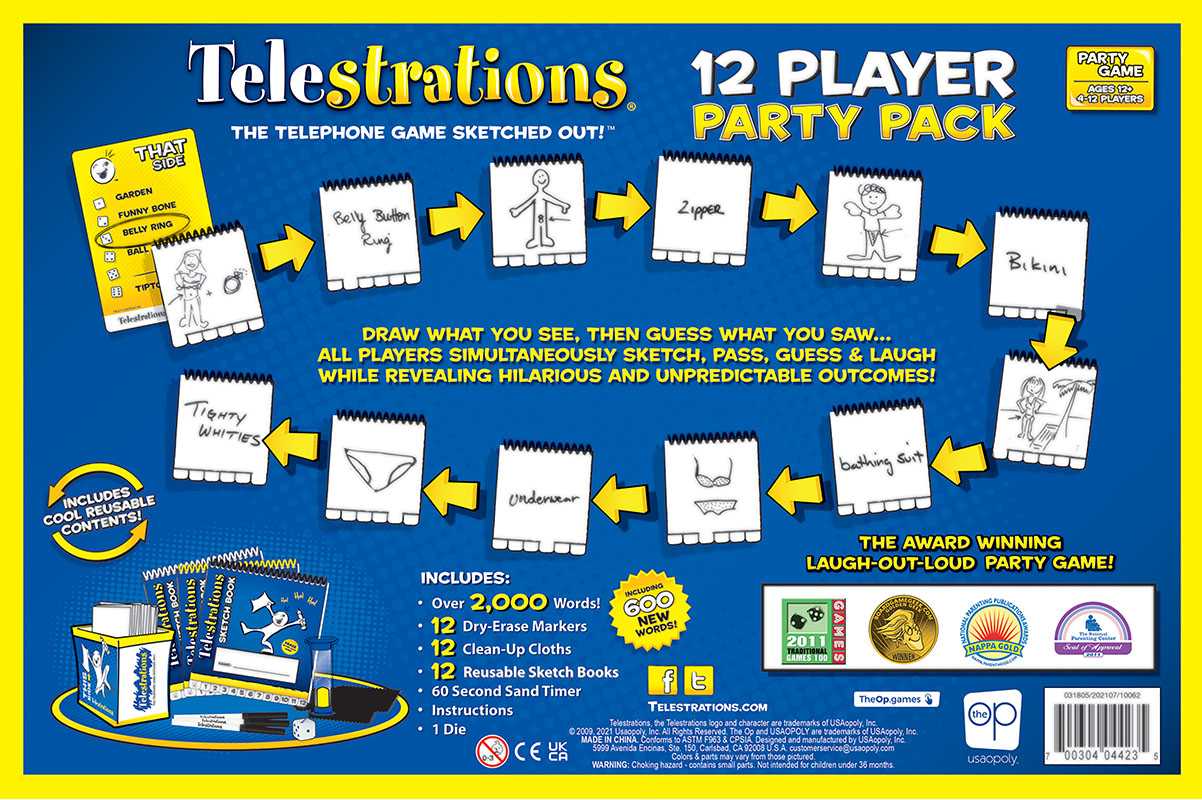 USAopoly - Telestrations - Jeu de société pour 12 joueurs