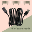 6' USB 2.0 Power Extension Cord