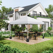 Outsunny 10' x 10' Pop Up Canopy with Sidewalls, Roller Bag, Height Adjustable Instant Tent for Outdoor Garden Patio, Light Grey