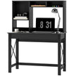 Sloan Computer Desk with Hutch and Storage Shelves-Black