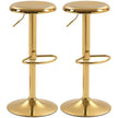 Canmore Modern Adjustable Counter/Bar Stools with Swivel-Set of 2-Gold