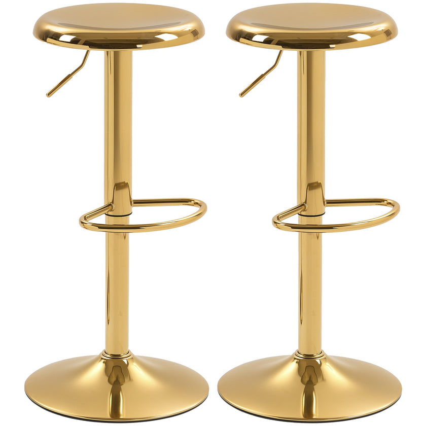 Canmore Modern Adjustable Counter/Bar Stools with Swivel-Set of 2-Gold