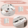 Alice Makeup Vanity Set with Flip Top Mirror-White