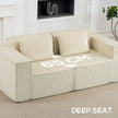 IVAN Boneless Corduroy 3 Seater Sofa with Deep Seats-Beige