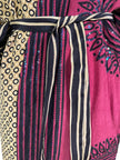 PRC6759 Avatar Long Pure Silk Kimono Sleeved Duster with Belt