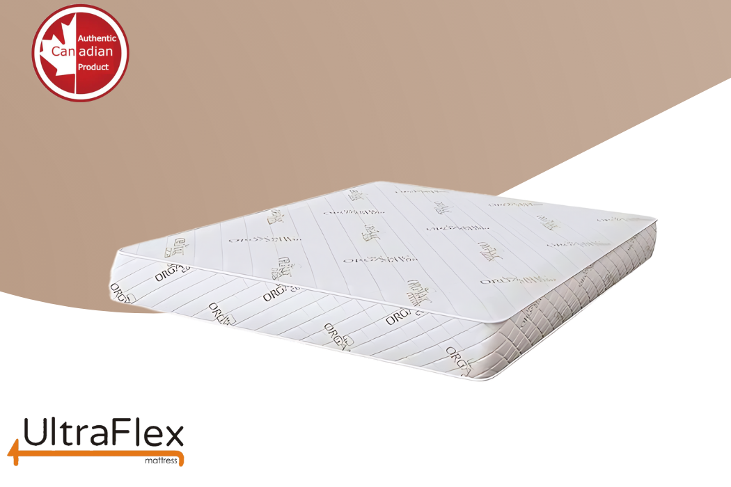 UltraFlex® EcoZen- Medium Firm Reversible, CertiPUR-US® Certified Foam, Organic Bamboo Cover, Pressure Releiving, Cooling Gel Infused, Eco-Friendly Mattress ( Made In Canada )