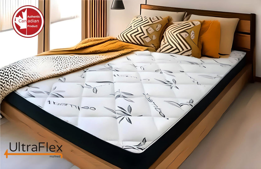 UltraFlex® DreamEasy - Canadian-Made Medium Firm Gel Infused Comfort with Quilted Top, Pressure Relief, Cooling Technology, Bamboo Cover, CertiPUR-US® Certified Foam (Made in Canada)
