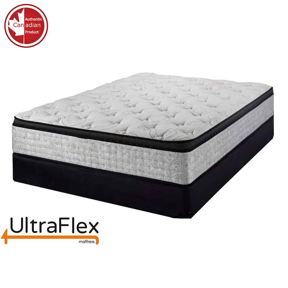 UltraFlex® OASIS- 12” Hybrid Orthopedic Eurotop, Spinal Care Pocket Coil, Premium High Density Foam Encased, Pressure Relieving Comfort Foam and HDcoil Pocketed, Eco-Friendly Mattress (Made in Canada)