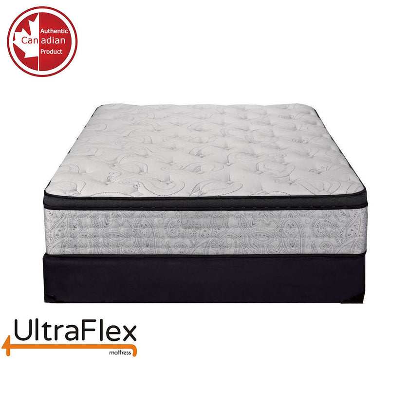 UltraFlex® OASIS- 12” Hybrid Orthopedic Eurotop, Spinal Care Pocket Coil, Premium High Density Foam Encased, Pressure Relieving Comfort Foam and HDcoil Pocketed, Eco-Friendly Mattress (Made in Canada)
